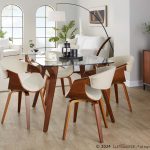 LumiSource Curvo Walnut and Cream Mid-Century Modern Chair 22 LumiSource Curvo Walnut and Cream Mid-Century Modern Chair