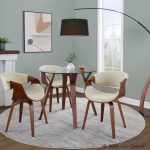 LumiSource Curvo Walnut and Cream Mid-Century Modern Chair 23 LumiSource Curvo Walnut and Cream Mid-Century Modern Chair