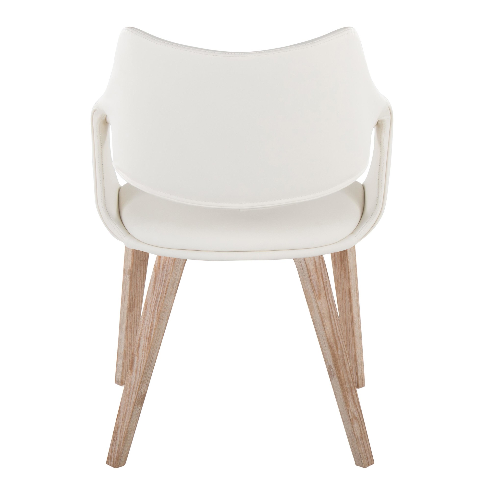 LumiSource Curvo Whitewashed Wood White Faux Leather Contemporary Chairs (Set of 2) 6 LumiSource Curvo Whitewashed Wood White Faux Leather Contemporary Chairs (Set of 2) - Image 6