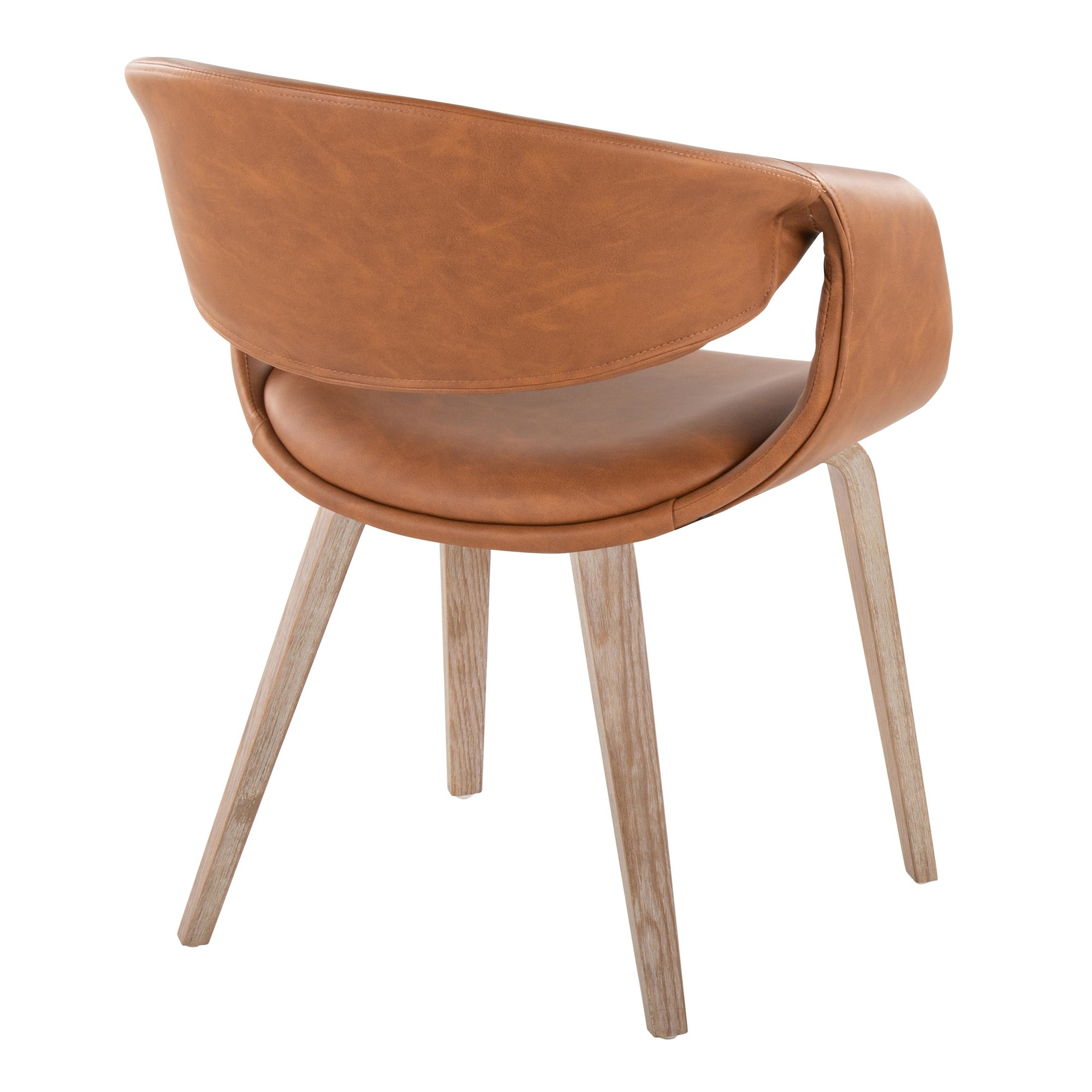 LumiSource Curvo Whitewashed Wood and Camel Contemporary Chairs (Set of 2) 5 LumiSource Curvo Whitewashed Wood and Camel Contemporary Chairs (Set of 2) - Image 5