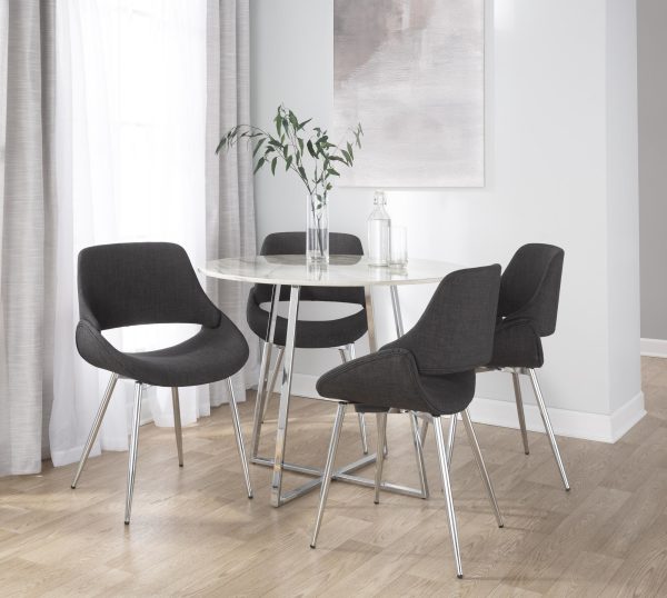 LumiSource Fabrico Charcoal Mid Century Modern Chairs Set of 2 1