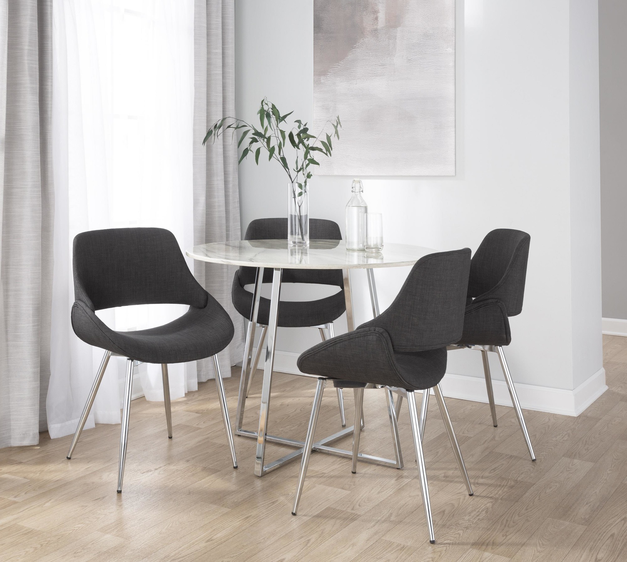LumiSource Fabrico Charcoal Mid-Century Modern Chairs (Set of 2) 2 LumiSource Fabrico Charcoal Mid-Century Modern Chairs (Set of 2) - Image 2