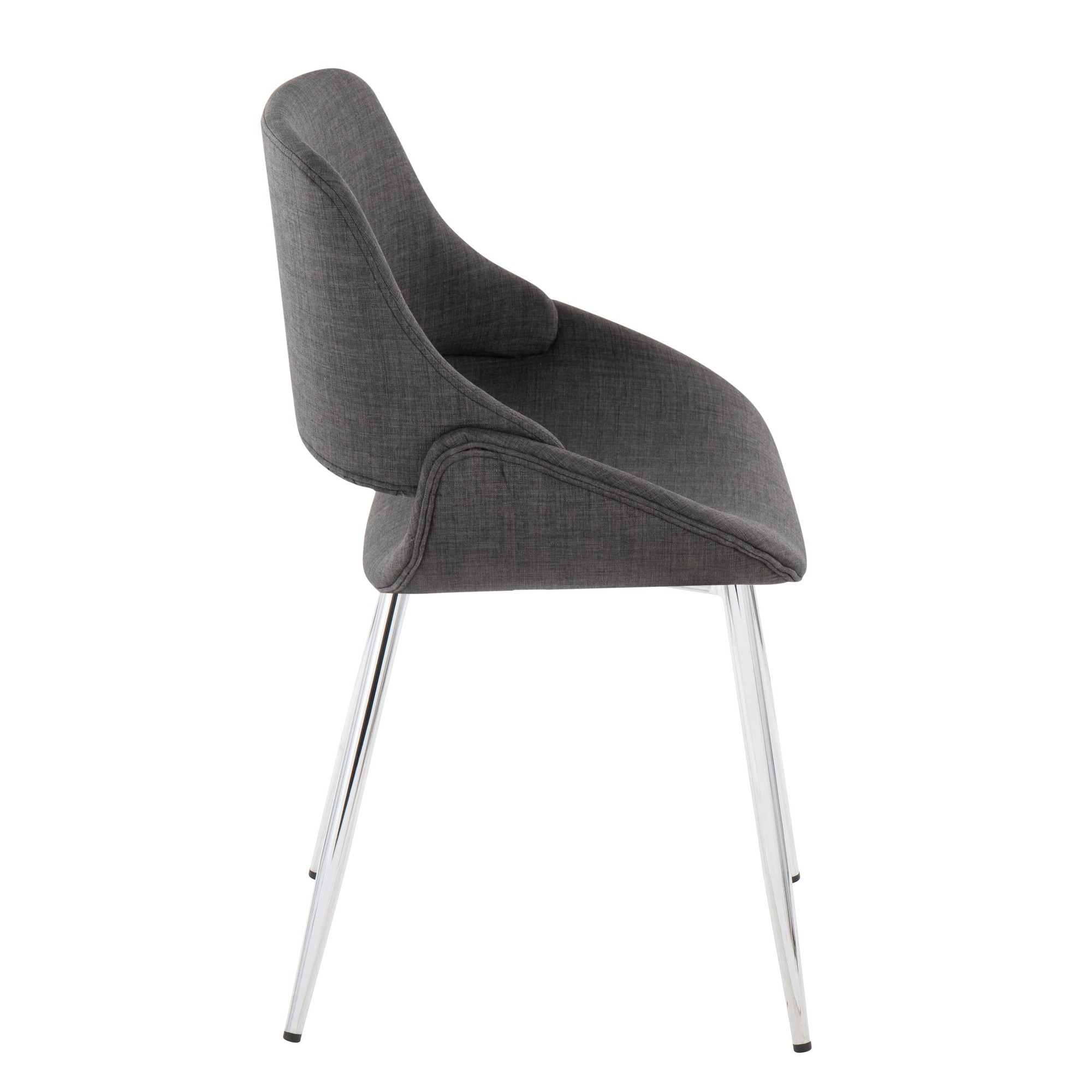 LumiSource Fabrico Charcoal Mid-Century Modern Chairs (Set of 2) 5 LumiSource Fabrico Charcoal Mid-Century Modern Chairs (Set of 2) - Image 5