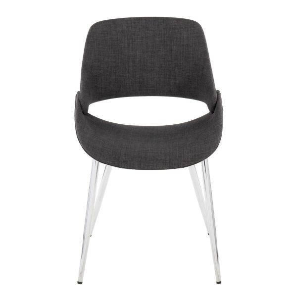 LumiSource Fabrico Charcoal Mid Century Modern Chairs Set of 2 7