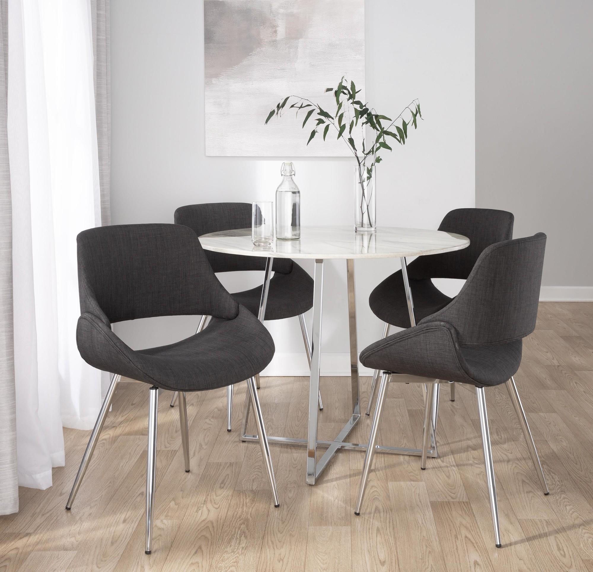 LumiSource Fabrico Charcoal Mid-Century Modern Chairs (Set of 2) 1 LumiSource Fabrico Charcoal Mid-Century Modern Chairs (Set of 2)