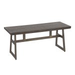 LumiSource Geo Industrial Antique Metal Espresso Bamboo Bench 11 LumiSource Geo Industrial Antique Metal Espresso Bamboo Bench