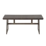 LumiSource Geo Industrial Antique Metal Espresso Bamboo Bench 14 LumiSource Geo Industrial Antique Metal Espresso Bamboo Bench