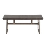 LumiSource Geo Industrial Antique Metal Espresso Bamboo Bench 15 LumiSource Geo Industrial Antique Metal Espresso Bamboo Bench