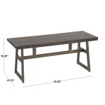 LumiSource Geo Industrial Antique Metal Espresso Bamboo Bench 17 LumiSource Geo Industrial Antique Metal Espresso Bamboo Bench