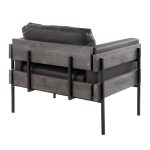 LumiSource Kari Black Faux Leather Farmhouse Accent Chair