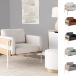 LumiSource Kari Black Faux Leather White Metal Farmhouse Chair