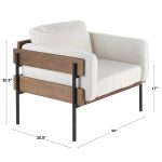 LumiSource Kari Black Faux Leather White Metal Farmhouse Chair