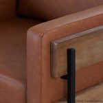 LumiSource Kari Camel Faux Leather Farmhouse Accent Chair