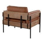 LumiSource Kari Camel Faux Leather Farmhouse Accent Chair