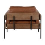 LumiSource Kari Camel Faux Leather Farmhouse Accent Chair