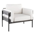 LumiSource Kari Luxe Farmhouse Accent Chair Black/Grey/White