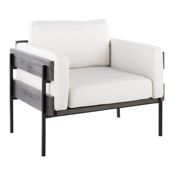 LumiSource Kari Luxe Farmhouse Accent Chair BlackGreyWhite 1