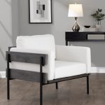 LumiSource Kari Luxe Farmhouse Accent Chair Black/Grey/White