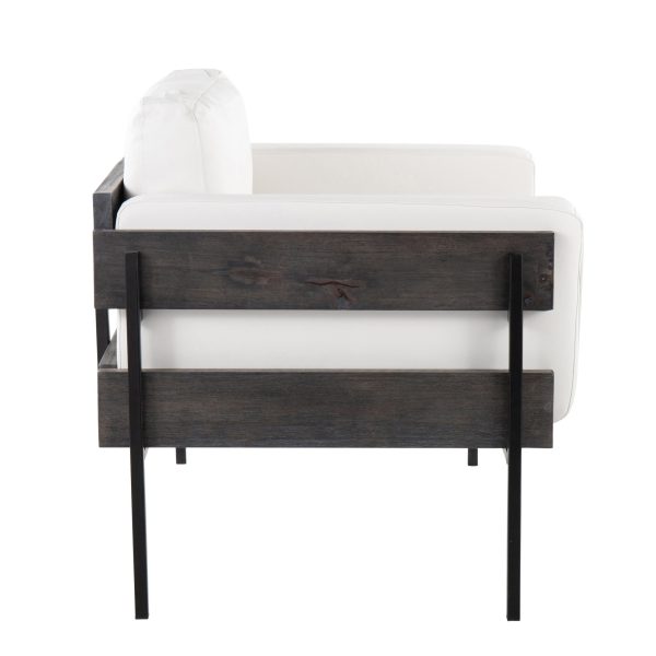 LumiSource Kari Luxe Farmhouse Accent Chair BlackGreyWhite 2