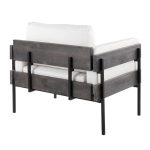 LumiSource Kari Luxe Farmhouse Accent Chair Black/Grey/White