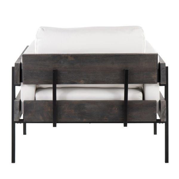 LumiSource Kari Luxe Farmhouse Accent Chair BlackGreyWhite 4