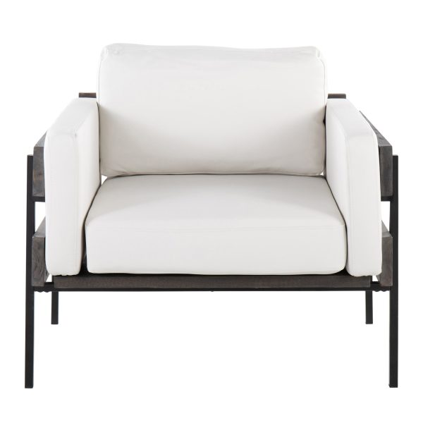LumiSource Kari Luxe Farmhouse Accent Chair BlackGreyWhite 5