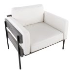 LumiSource Kari Luxe Farmhouse Accent Chair Black/Grey/White