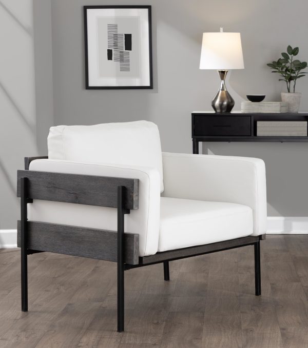 LumiSource Kari Luxe Farmhouse Accent Chair BlackGreyWhite