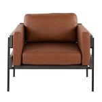 LumiSource Kari Luxe Farmhouse Accent Chair Camel Faux Leather 14 LumiSource Kari Luxe Farmhouse Accent Chair Camel Faux Leather