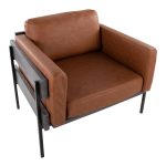 LumiSource Kari Luxe Farmhouse Accent Chair Camel Faux Leather 15 LumiSource Kari Luxe Farmhouse Accent Chair Camel Faux Leather