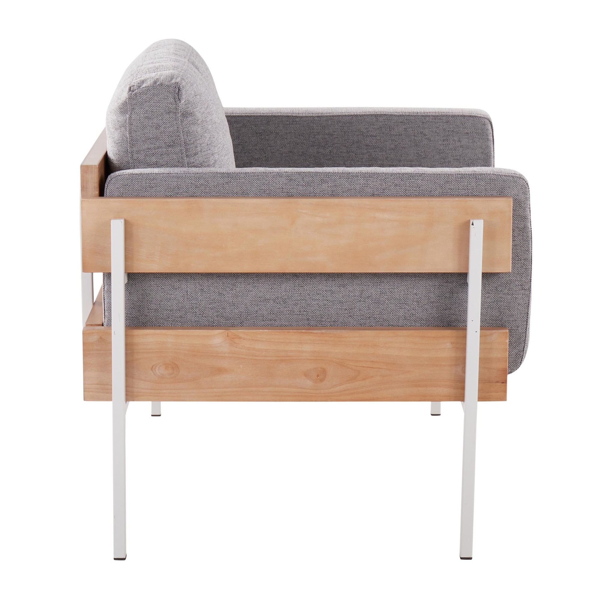 LumiSource Kari Luxe Farmhouse Light Grey Fabric Accent Chair 2 LumiSource Kari Luxe Farmhouse Light Grey Fabric Accent Chair - Image 2