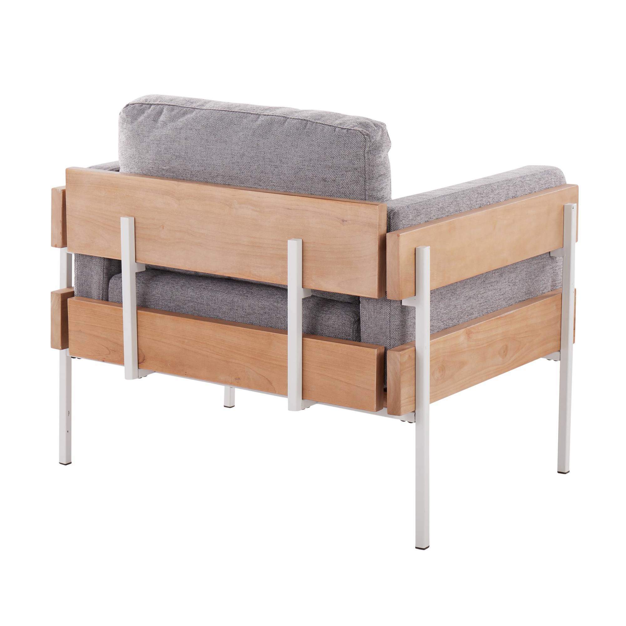 LumiSource Kari Luxe Farmhouse Light Grey Fabric Accent Chair 3 LumiSource Kari Luxe Farmhouse Light Grey Fabric Accent Chair - Image 3