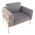 LumiSource Kari Luxe Farmhouse Light Grey Fabric Accent Chair 14 LumiSource Kari Luxe Farmhouse Light Grey Fabric Accent Chair