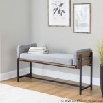 LumiSource Kari Luxe Light Grey Farmhouse Bench 10 LumiSource Kari Luxe Light Grey Farmhouse Bench