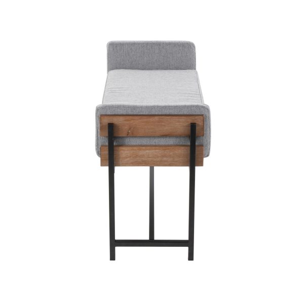 LumiSource Kari Luxe Light Grey Farmhouse Bench 3