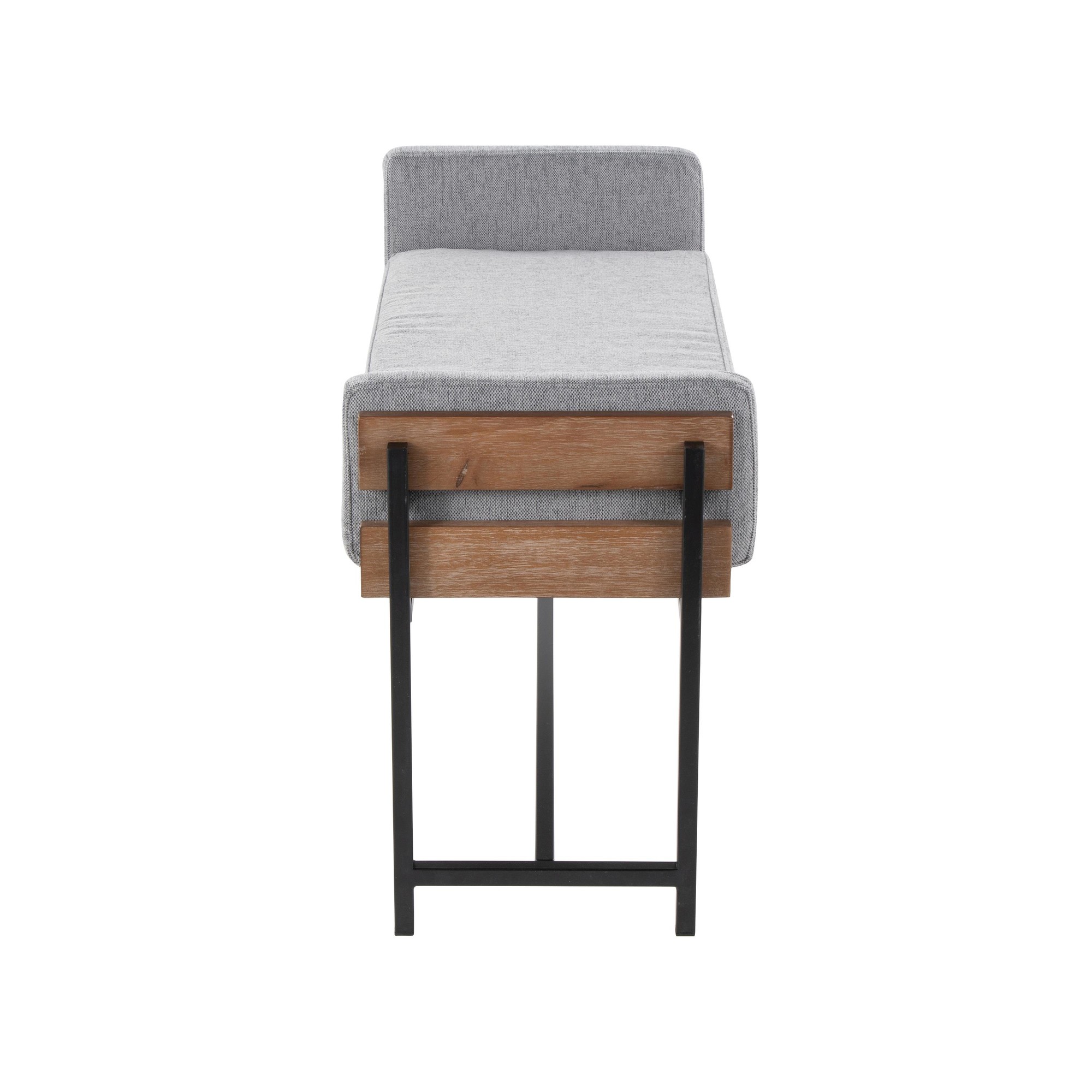 LumiSource Kari Luxe Light Grey Farmhouse Bench 4 LumiSource Kari Luxe Light Grey Farmhouse Bench - Image 4