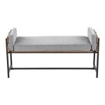 LumiSource Kari Luxe Light Grey Farmhouse Bench 15 LumiSource Kari Luxe Light Grey Farmhouse Bench