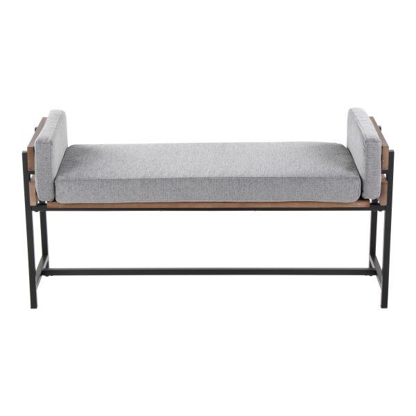 LumiSource Kari Luxe Light Grey Farmhouse Bench 5