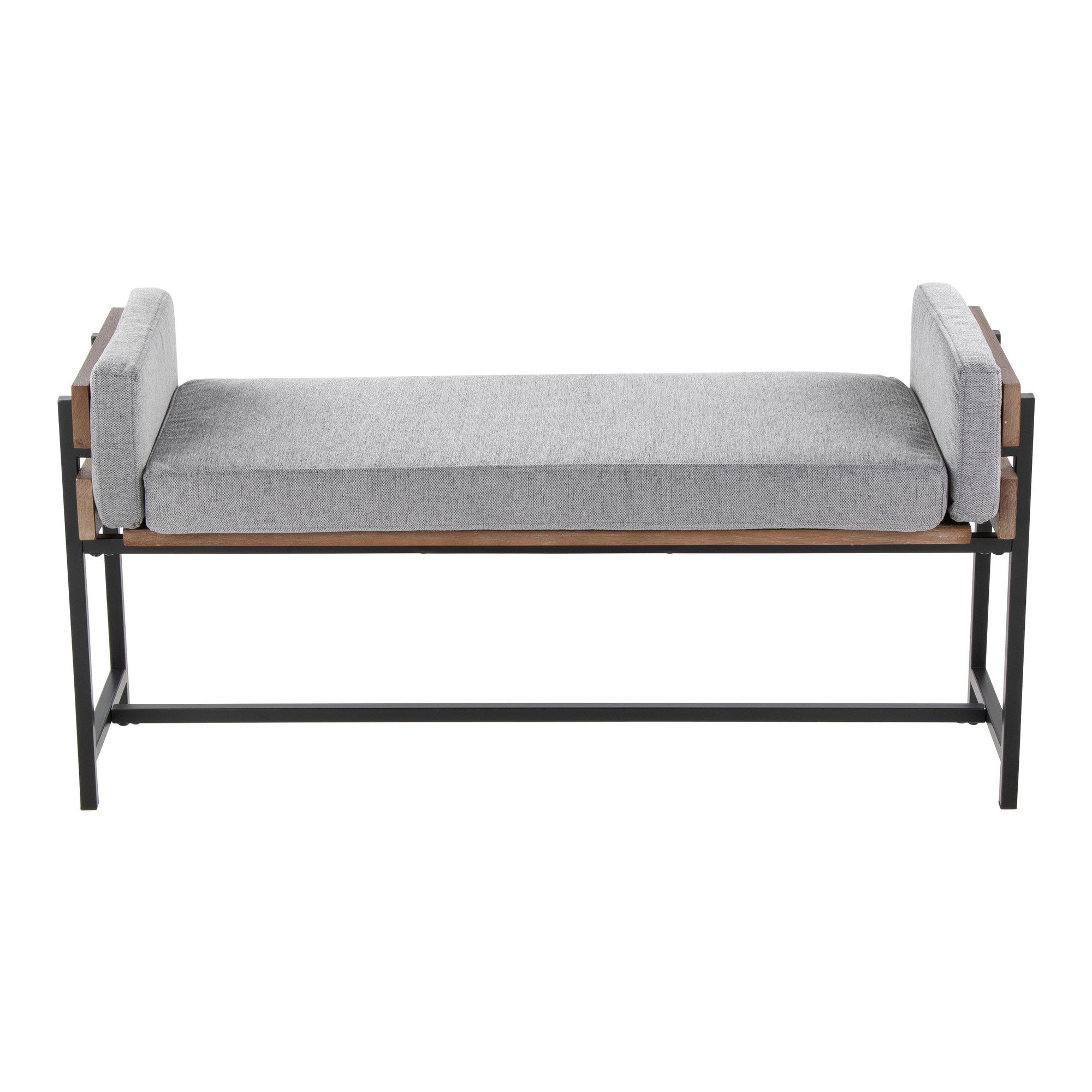 LumiSource Kari Luxe Light Grey Farmhouse Bench 6 LumiSource Kari Luxe Light Grey Farmhouse Bench - Image 6