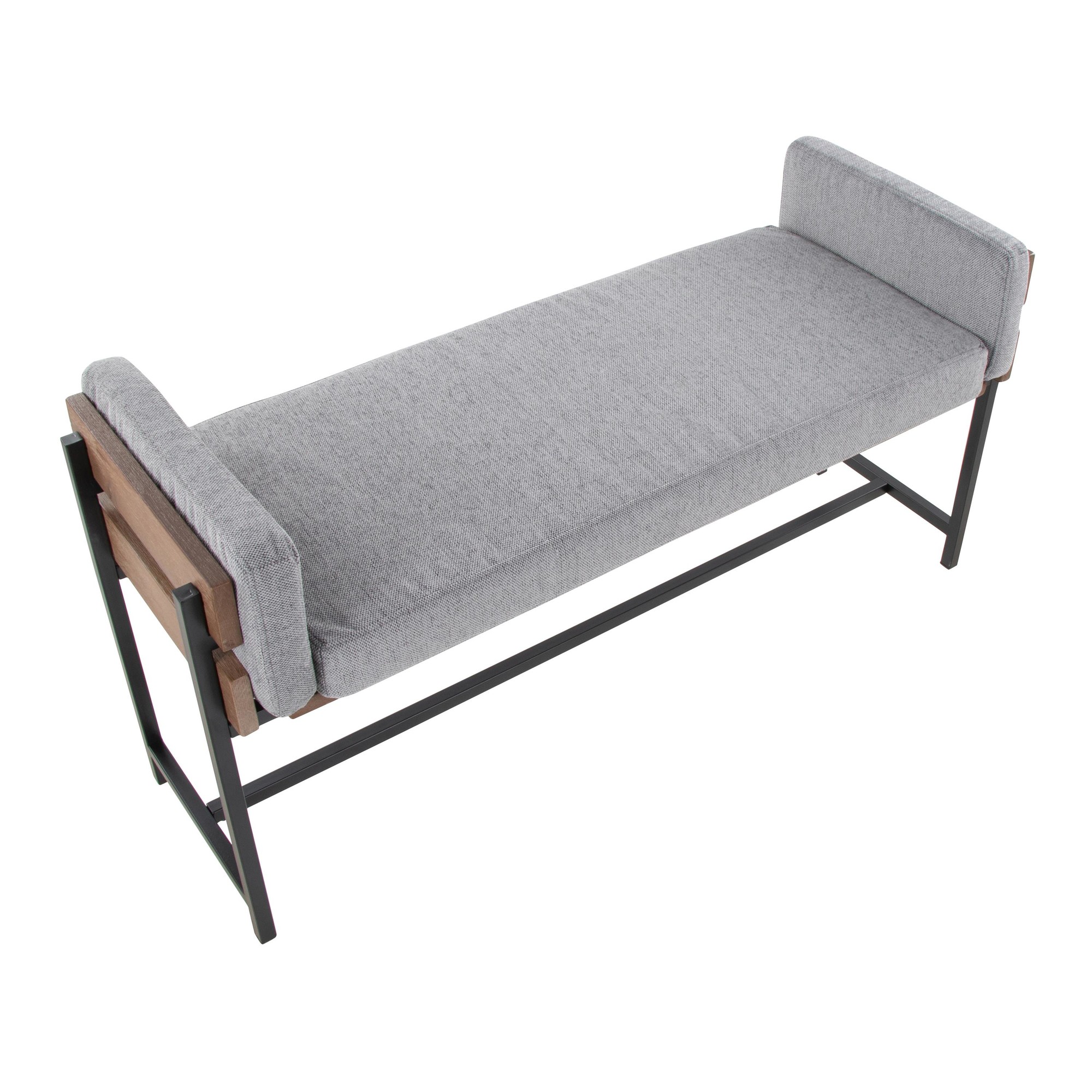 LumiSource Kari Luxe Light Grey Farmhouse Bench 7 LumiSource Kari Luxe Light Grey Farmhouse Bench - Image 7