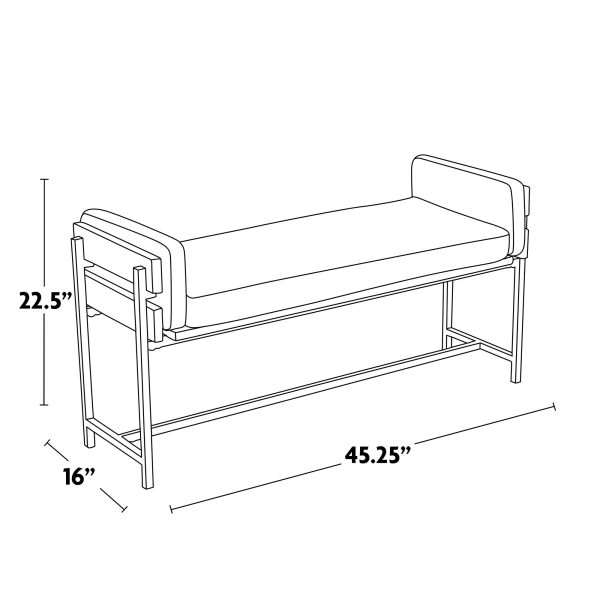 LumiSource Kari Luxe Light Grey Farmhouse Bench 7