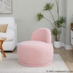LumiSource Kimi Pink Sherpa Contemporary Accent Chair