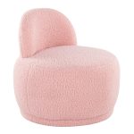 LumiSource Kimi Pink Sherpa Contemporary Accent Chair