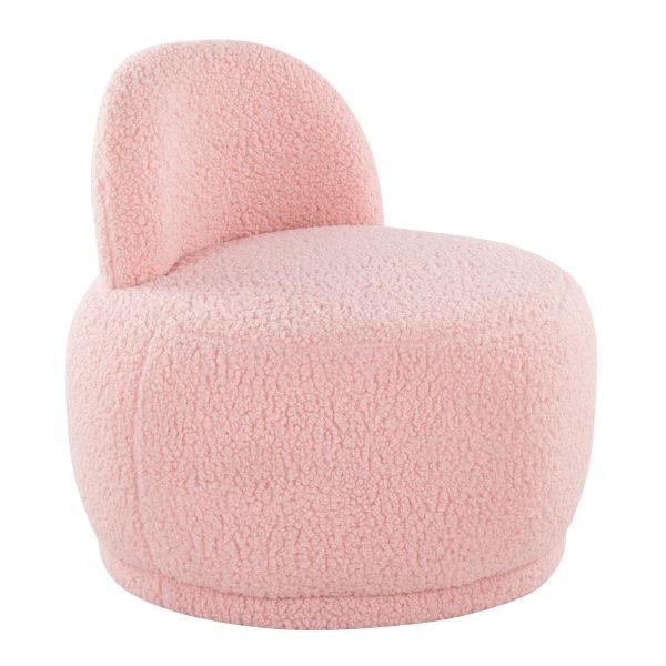 LumiSource Kimi Pink Sherpa Contemporary Accent Chair 3