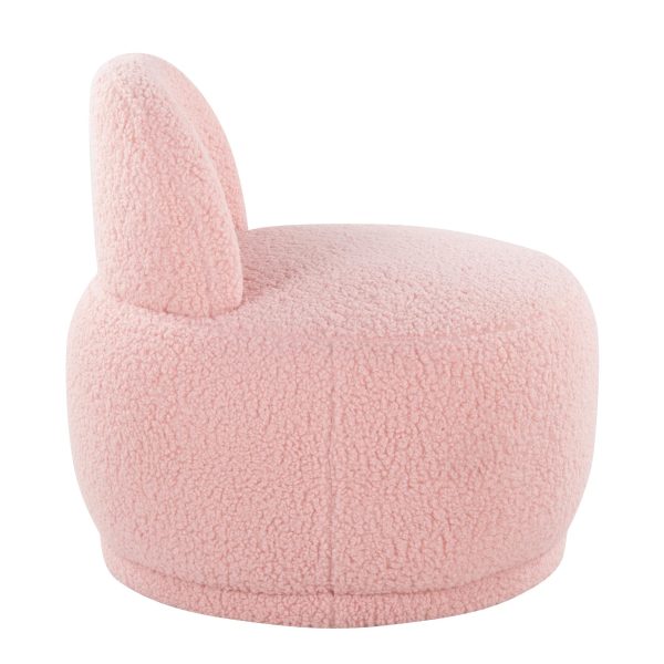 LumiSource Kimi Pink Sherpa Contemporary Accent Chair 4