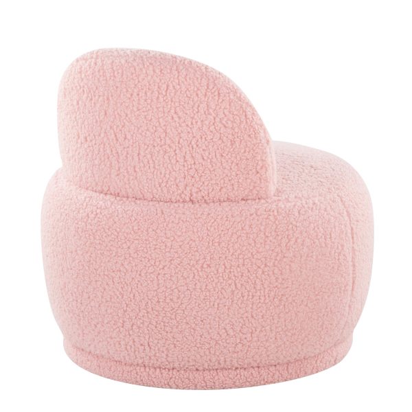 LumiSource Kimi Pink Sherpa Contemporary Accent Chair 5