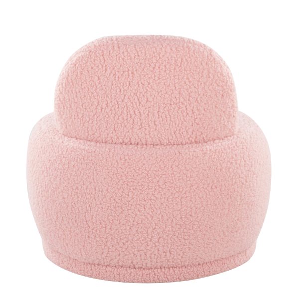 LumiSource Kimi Pink Sherpa Contemporary Accent Chair 6