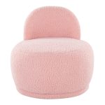 LumiSource Kimi Pink Sherpa Contemporary Accent Chair