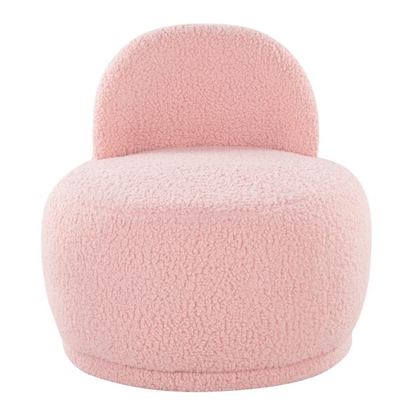 LumiSource Kimi Pink Sherpa Contemporary Accent Chair 7