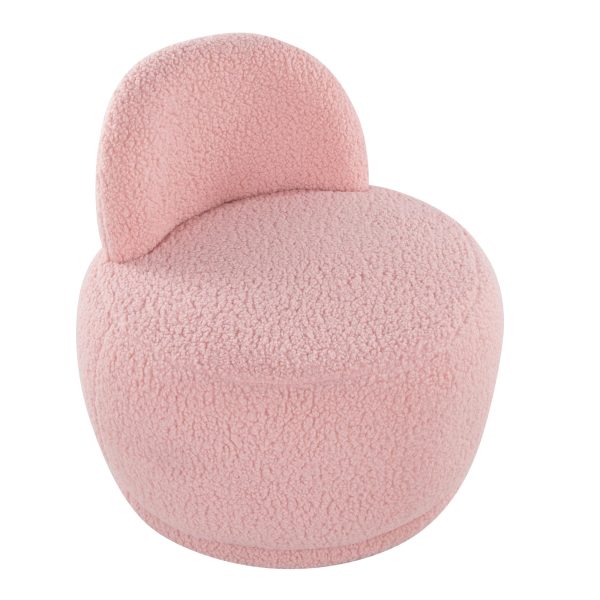 LumiSource Kimi Pink Sherpa Contemporary Accent Chair 8